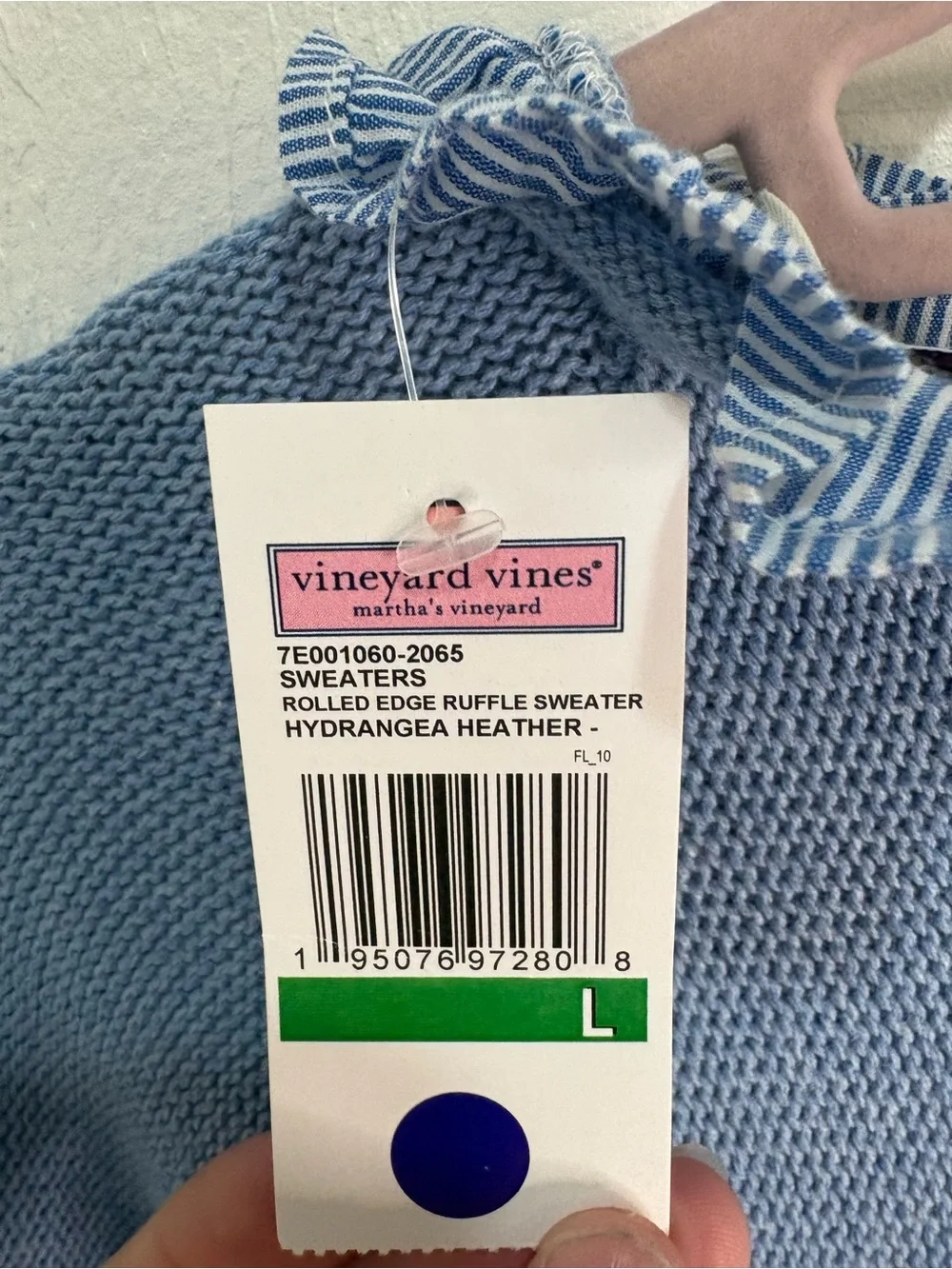 vineyard vines girls rolled edge ruffle sweater